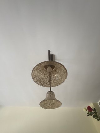 Lámpara de salón/comedor madera y cristal