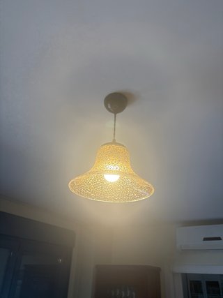 Lámpara de salón/comedor madera y cristal