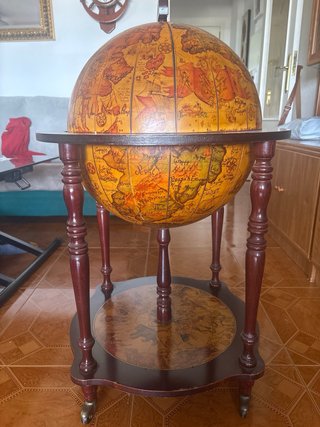 Botellero Globo Terráqueo Madera