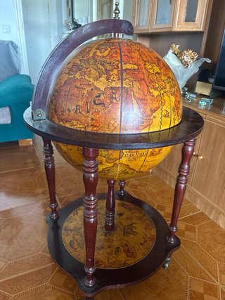 Botellero Globo Terráqueo Madera