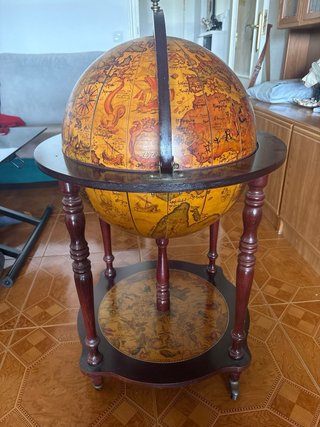Botellero Globo Terráqueo Madera