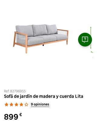 Sofá Exterior Naterial Lita 3 Plazas
