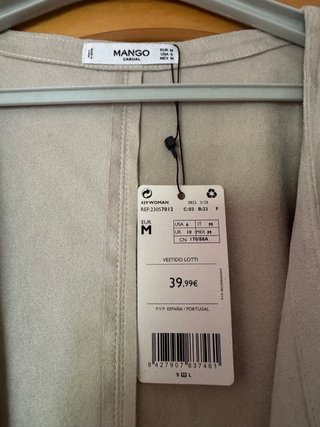 Vestido Mango Beige Talla M