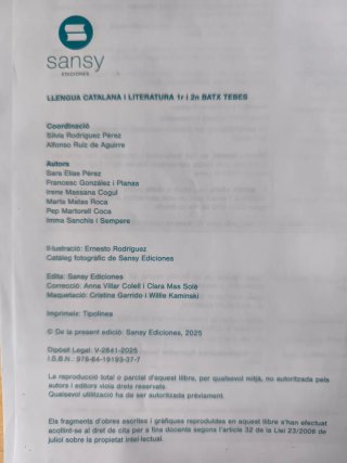 Llengua Catalana i Literatura - 1r i 2n BATX