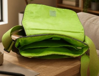 Bandolera Notebook Perfect Choice Marrón y Verde