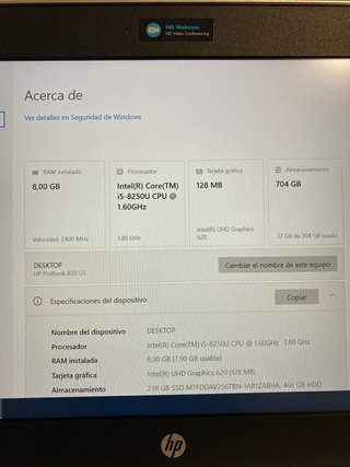 Computer portatile HP ProBook 430 G5 i5 8 GB RAM 256 GB