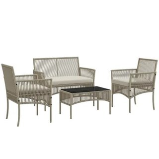 Outsunny Set da Giardino con 2 Poltrone, Divano e
