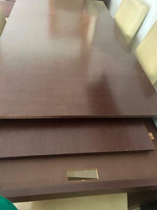 Mesa Comedor Marrón y 6 Sillas Beige