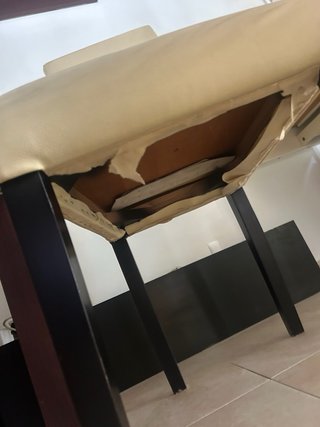 Mesa Comedor Marrón y 6 Sillas Beige
