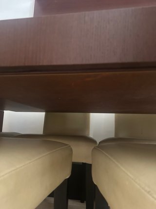 Mesa Comedor Marrón y 6 Sillas Beige