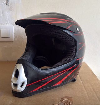 Casco Moto Niño Negro/Rojo