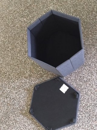 Puf Hexagonal Ikea Gris con Almacenaje