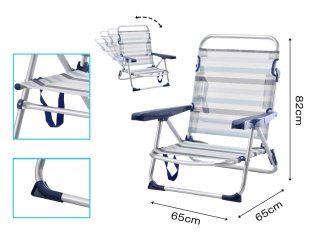 Silla playa plegable / reclinable - Aluminio nuevo
