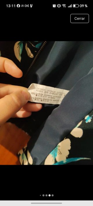 Bomber Zara floral negra multicolor