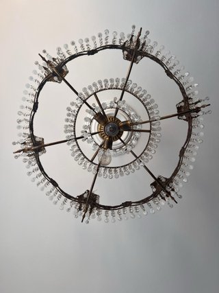 Lámpara Candelabro Cristal Dorada