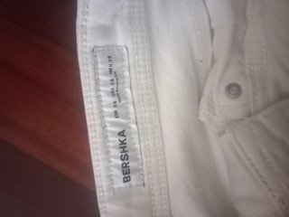 Pantalón corto vaquero Bershka blanco