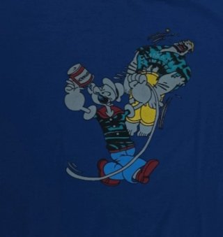 T-shirt Popeye Braccio di Ferro Blu Uomo Taglia XL