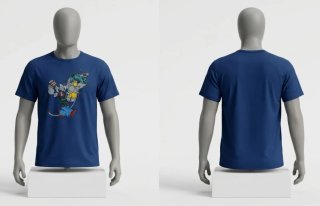 T-shirt Popeye Braccio di Ferro Blu Uomo Taglia XL