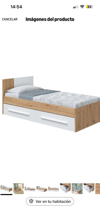 Cama individual con cajones