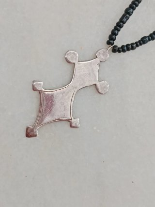 Collar corto plata colgante étnico
