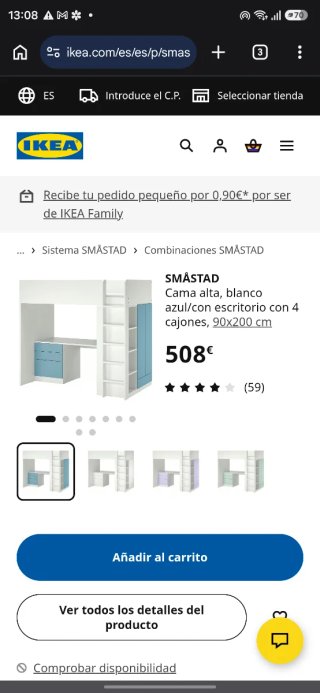 Dormitorio infantil Smastad completo