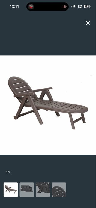Tumbona plegable marrón