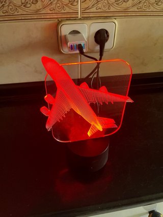 Lámpara LED Avión 3D