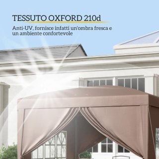 Gazebo da Esterno 3x3 m Pieghevole con 4 Pannelli
