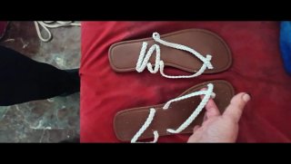 Sandalias blancas trenzadas talla 38
