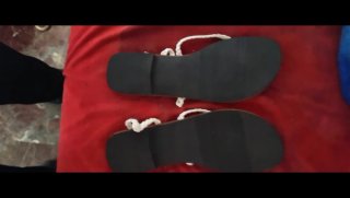 Sandalias blancas trenzadas talla 38