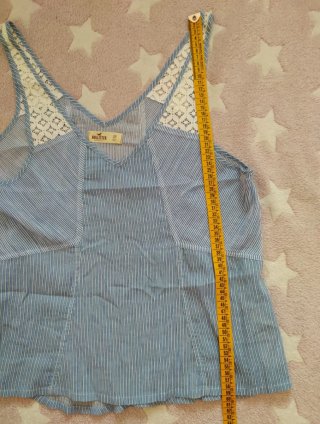Top Hollister Rayas y Encaje