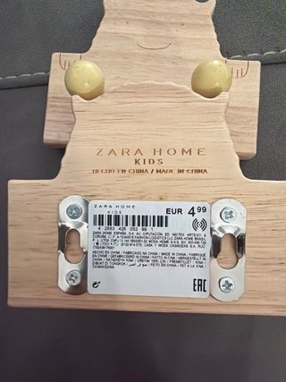 Perchas infantiles Madera Zara Home Dibujo Oso