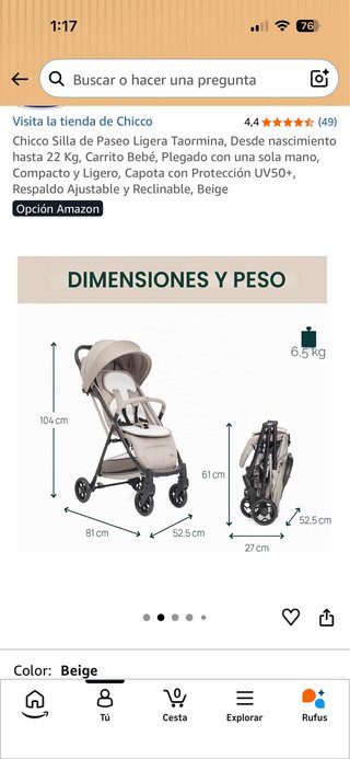 Silla de Paseo Chicco Ligera