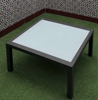 Mesa centro hierro y cristal templado