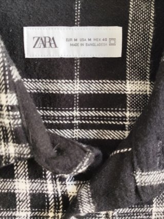 Camisa de cuadros Zara Talla M
