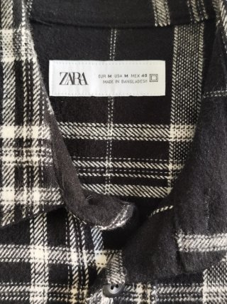 Camisa de cuadros Zara Talla M