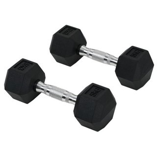 HOMCOM Set 2 Manubri da Palestra da 5kg Esagonali