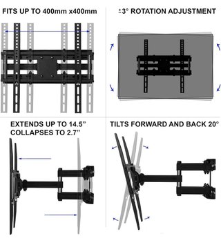Soporte TV Pared Negro