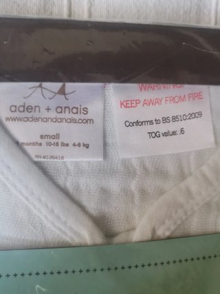 Saco dormir Aden + Anais 0.6 TOG Talla S