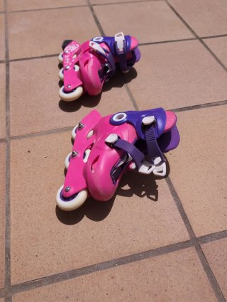 Patines en línea niña rosas y morados talla 26-28