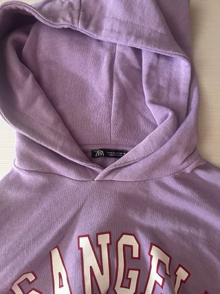 Sudadera Crop Top Los Angeles Morada