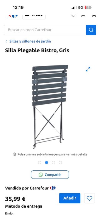 Juego de 4 Sillas de jardín 15€ una, 50€ conjunto.