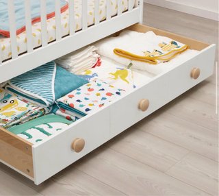 Cuna bebé blanca con cajón