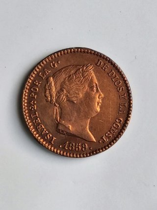 España Isabel II 5 Céntimos de Real 1859 Segovia