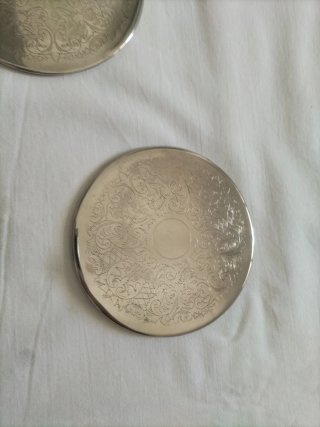 Vajilla antigua reposavasos plateado plata vintage