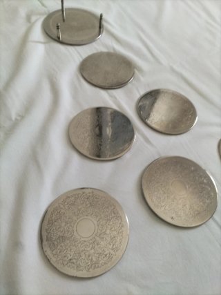Vajilla antigua reposavasos plateado plata vintage