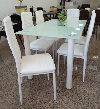 Mesa Extensible DT + 6 Sillas Blancas. ¡EN OFERTA!