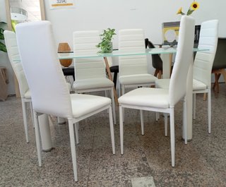 Mesa Extensible DT + 6 Sillas Blancas. ¡EN OFERTA!