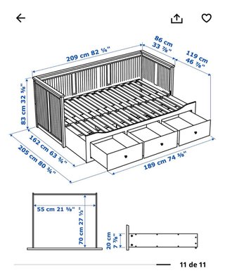 Diván cama Hemnes 3 cajones Ikea