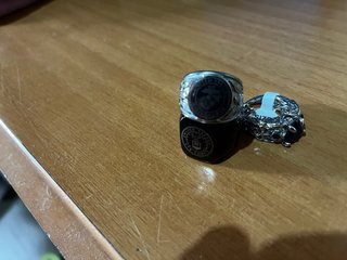 Anillos US NAVY Negro y Plateado